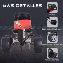 Homcom - Kart A Pedales Con Asiento Ajustable 13 Homcom - Kart A Pedales Con Asiento Ajustable -Juguetería medias 1250