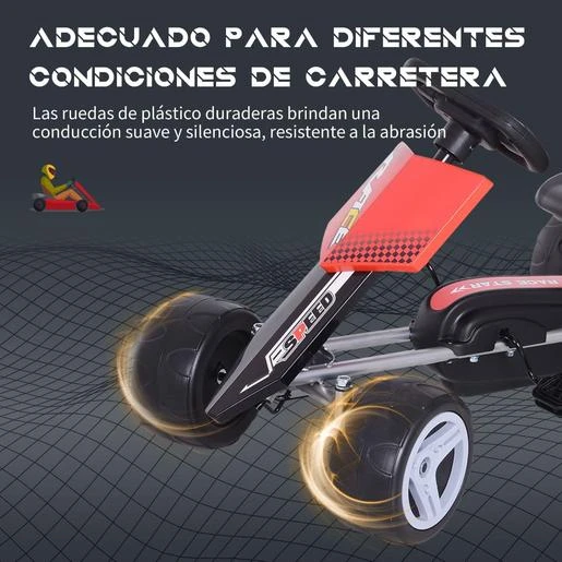Homcom - Kart A Pedales Con Asiento Ajustable 8 Homcom - Kart A Pedales Con Asiento Ajustable - Imagen 6