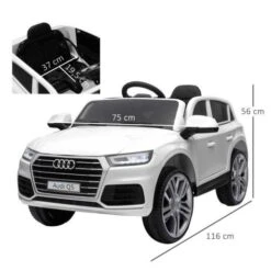 Homcom - Coche Eléctrico Audi Q5 Blanco -Juguetería medias 1328