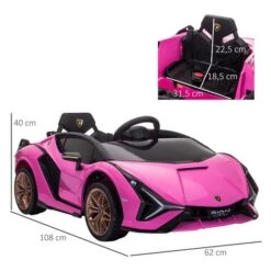 Homcom - Lamborghini SIAN Eléctrico Rosa 13 Homcom - Lamborghini SIAN Eléctrico Rosa -Juguetería medias 1422