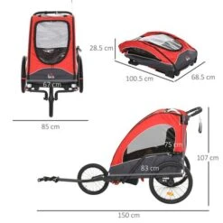 Homcom - Remolque Infantilpara Bicicleta 3 En 1 Rojo Y Negro 8 Homcom - Remolque Infantilpara Bicicleta 3 En 1 Rojo Y Negro -Juguetería medias 1442