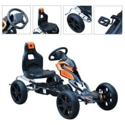 Homcom - Go Kart Racing Deportivo Negro Y Naranja 11 Homcom - Go Kart Racing Deportivo Negro Y Naranja -Juguetería medias 1479