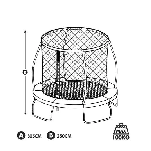 Cama Elástica Con Red Sportspower 305 Cm - Hasta 100 Kg 7 Cama Elástica Con Red Sportspower 305 Cm - Hasta 100 Kg - Imagen 5