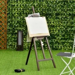 Homcom - Caballete De Madera Con Trípode Marrón -Juguetería medias 159