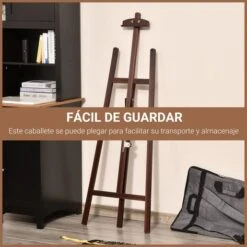 Homcom - Caballete De Madera Con Trípode Marrón -Juguetería medias 162