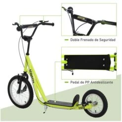 Homcom - Patinete Scooter Ajustable Neon -Juguetería medias 1902