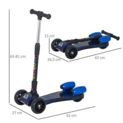 Homcom - Patinete Scooter Azul Con Efectos De Luz Y Sonido -Juguetería medias 1957