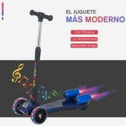 Homcom - Patinete Scooter Azul Con Efectos De Luz Y Sonido -Juguetería medias 1959