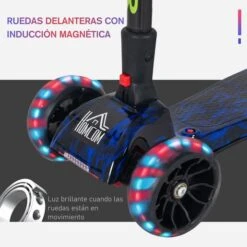 Homcom - Patinete Scooter Azul Con Efectos De Luz Y Sonido -Juguetería medias 1960