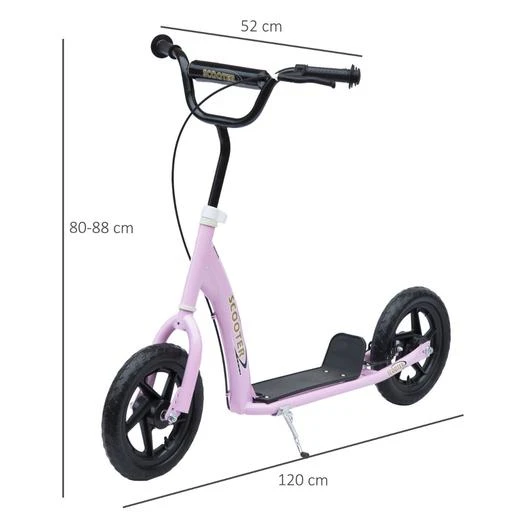 Homcom - Patinete Scooter Ajustable 2 Ruedas Rosa 5 Homcom - Patinete Scooter Ajustable 2 Ruedas Rosa - Imagen 3