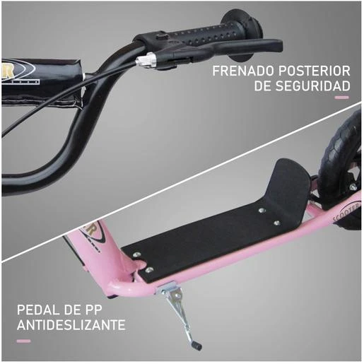 Homcom - Patinete Scooter Ajustable 2 Ruedas Rosa 7 Homcom - Patinete Scooter Ajustable 2 Ruedas Rosa - Imagen 5