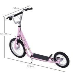 Homcom - Patinete Scooter Ajustable 2 Ruedas Grande Rosa 13 Homcom - Patinete Scooter Ajustable 2 Ruedas Grande Rosa -Juguetería medias 2048