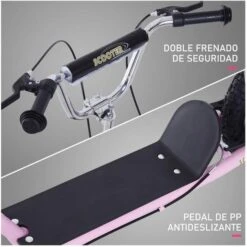 Homcom - Patinete Scooter Ajustable 2 Ruedas Grande Rosa 16 Homcom - Patinete Scooter Ajustable 2 Ruedas Grande Rosa -Juguetería medias 2051