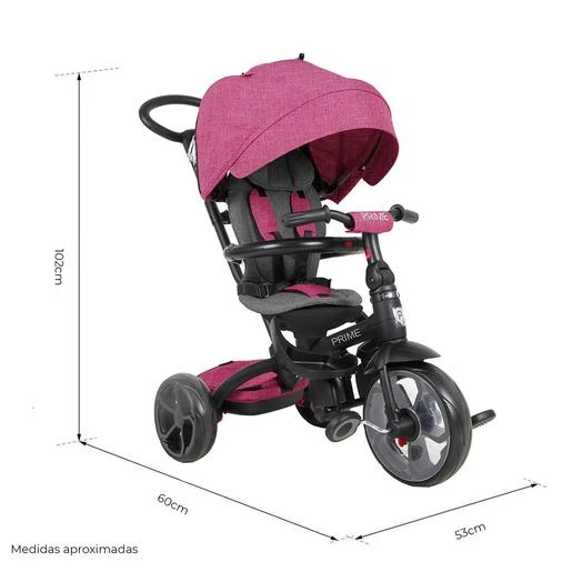 Triciclo Evolutivo Qplay Prime Rosa 4 Triciclo Evolutivo Qplay Prime Rosa - Imagen 2