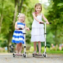 Homcom - Patinete Plegable Blanco-negro -Juguetería medias 2138