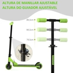 Homcom - Patinete Plegable Verde-negro -Juguetería medias 2150