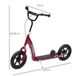 Homcom - Patinete Scooter Ajustable 2 Ruedas Rojo 13 Homcom - Patinete Scooter Ajustable 2 Ruedas Rojo -Juguetería medias 2169