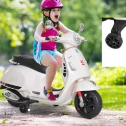 Homcom - Moto Eléctrica Infantil Blanco HomCom -Juguetería medias 2276