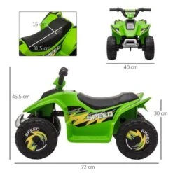 Homcom - Quad Eléctrico Batería 6V Verde 13 Homcom - Quad Eléctrico Batería 6V Verde -Juguetería medias 2342