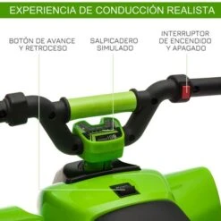Homcom - Quad Eléctrico Batería 6V Verde 15 Homcom - Quad Eléctrico Batería 6V Verde -Juguetería medias 2344