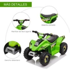 Homcom - Quad Eléctrico Batería 6V Verde 16 Homcom - Quad Eléctrico Batería 6V Verde -Juguetería medias 2345