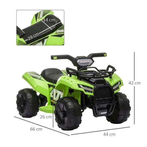 Homcom - Quad Eléctrico Con Faros LED Verde 5 Homcom - Quad Eléctrico Con Faros LED Verde - Imagen 3