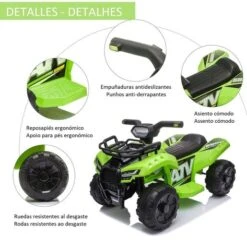 Homcom - Quad Eléctrico Con Faros LED Verde 16 Homcom - Quad Eléctrico Con Faros LED Verde -Juguetería medias 2365