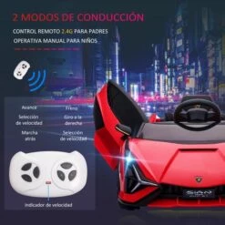 Homcom - Coche De Batería Lamborghini Con Mando A Distancia -Juguetería medias 2430