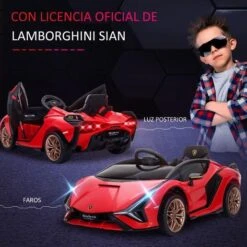 Homcom - Coche De Batería Lamborghini Con Mando A Distancia -Juguetería medias 2432