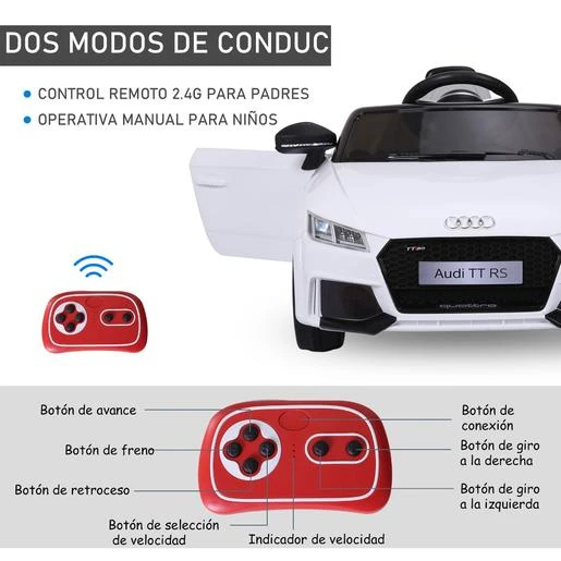 Homcom - Audi TT Eléctrico Blanco 8 Homcom - Audi TT Eléctrico Blanco - Imagen 6