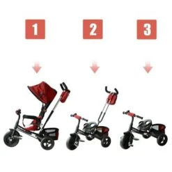 Homcom - Triciclo Para 3 En 1 Niños Rojo HomCom -Juguetería medias 2464