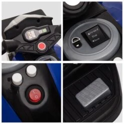 Homcom - Moto Eléctrica Batería 3 Ruedas Trimoto Negro Y Azul -Juguetería medias 2485