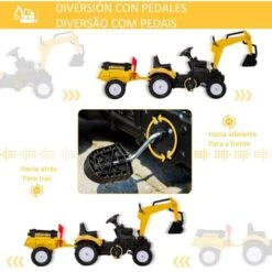 Homcom - Tractor A Pedales Con Pala Y Remolque 15 Homcom - Tractor A Pedales Con Pala Y Remolque -Juguetería medias 2523