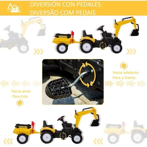 Homcom - Tractor A Pedales Con Pala Y Remolque 7 Homcom - Tractor A Pedales Con Pala Y Remolque - Imagen 5