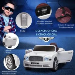 Homcom - Coche Eléctrico Bentley Mulsanne Blanco 17 Homcom - Coche Eléctrico Bentley Mulsanne Blanco -Juguetería medias 2547