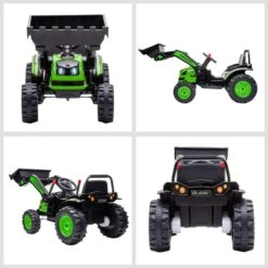 Homcom - Excavadora Tractor Vehículo De Batería Verde -Juguetería medias 2582