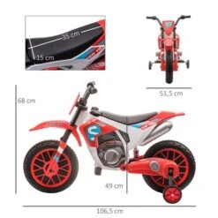 Homcom - Moto Eléctrica Rojo-blanco -Juguetería medias 2597