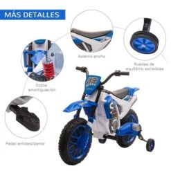 Homcom - Moto Eléctrica Azul-blanco 16 Homcom - Moto Eléctrica Azul-blanco -Juguetería medias 2645