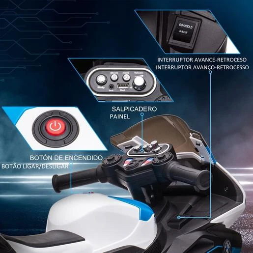 Homcom - Moto Eléctrica BMW HP4 Azul 6 Homcom - Moto Eléctrica BMW HP4 Azul - Imagen 4
