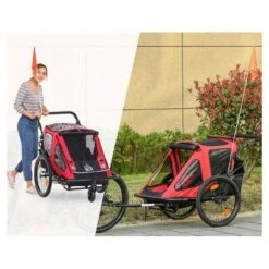 Homcom - Remolque De Bicicleta Infantil 2 En 1 -Juguetería medias 2746