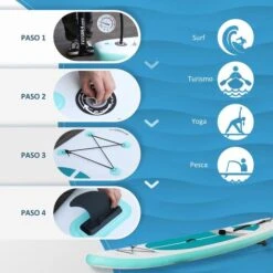 Tabla De Paddle Surf Hinchable Outsunny Blanca -Juguetería medias 2986