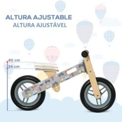 HOMCOM Aiyaplay - Bicicleta De Madera Sin Pedales -Juguetería medias 3234