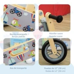 HOMCOM Aiyaplay - Bicicleta De Madera Sin Pedales -Juguetería medias 3235