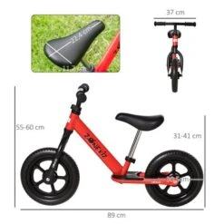 Homcom - Bicicleta De Equilibrio Regulable Sin Pedales Roja -Juguetería medias 3260