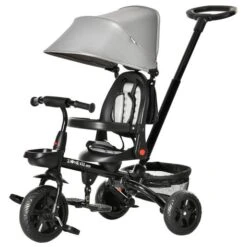Homcom - Triciclo Plegable Evolutivo Con Capota Gris