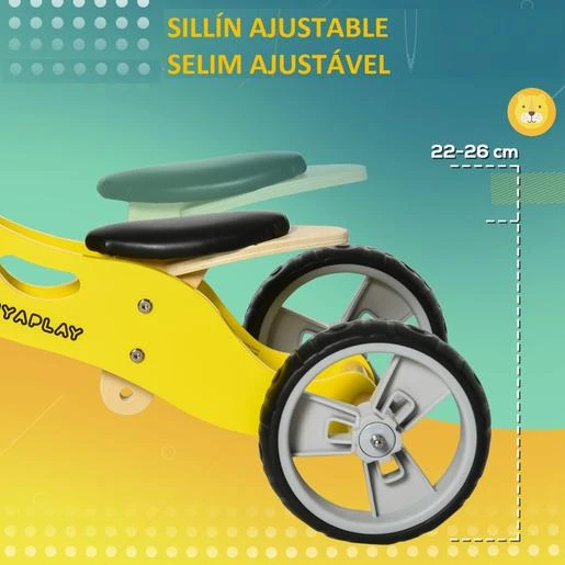 HOMCOM Aiyaplay - Bicicleta Sin Pedales 2 En 1 León 7 HOMCOM Aiyaplay - Bicicleta Sin Pedales 2 En 1 León - Imagen 5
