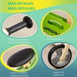 HOMCOM Aiyaplay - Bicicleta Sin Pedales 2 En 1 Verde 15 HOMCOM Aiyaplay - Bicicleta Sin Pedales 2 En 1 Verde -Juguetería medias 3437