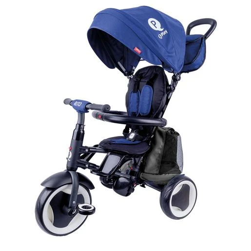 Triciclo QPlay Rito Plegable Azul Con Bolso Gris 3 Triciclo QPlay Rito Plegable Azul Con Bolso Gris