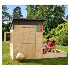 Casita Infantil De Madera Con Gran Arenero Palm Springs