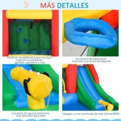 Castillo Hinchable Con Piscina, Tobogán, Muro De Escalada Y Cama De Salto 330 Cm Outsunny 17 Castillo Hinchable Con Piscina, Tobogán, Muro De Escalada Y Cama De Salto 330 Cm Outsunny -Juguetería medias 4036